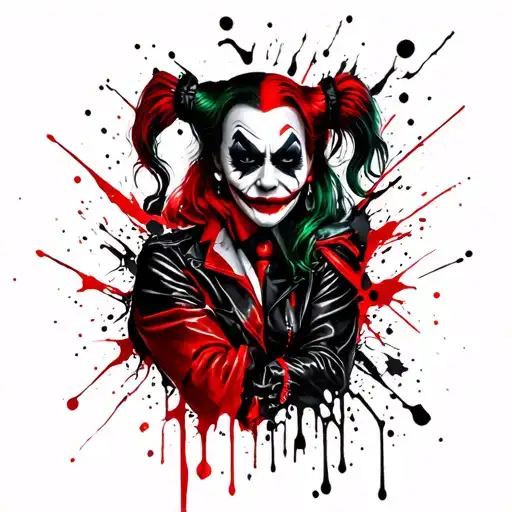 Harley Quinn and Joker tattoo design idea