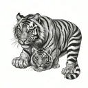 Tiger And Cub tattoo design idea
