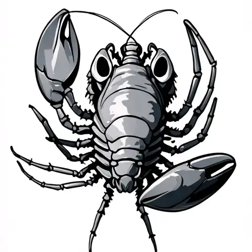crawfish skeleton tattoo design idea