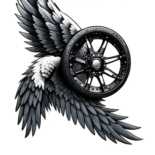 Wheel With Wings tattoo design idea