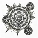 **Basic Circle with Sigils**: Start with a plain circle and add a few simple sigils or runes evenly spaced around the ci tattoo design idea