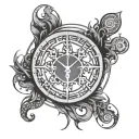 **Basic Circle with Sigils**: Start with a plain circle and add a few simple sigils or runes evenly spaced around the ci tattoo design idea