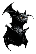 symmetrical front view headless bat tattoo design idea