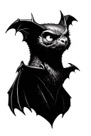 symmetrical front view headless bat tattoo design idea