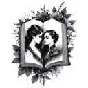 book, romance,  dark tattoo design idea
