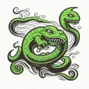 cute loch ness monster tattoo design idea