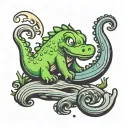 cute loch ness monster tattoo design idea