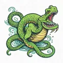 cute loch ness monster tattoo design idea