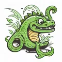 cute loch ness monster tattoo design idea