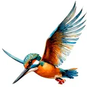 kingfisher in flight  tattoo design idea