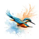 kingfisher in flight  tattoo design idea