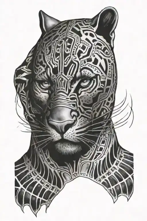 Black Panther Animal tattoo design idea