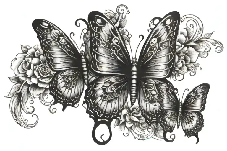 Butterfly wings made tattoo design idea
