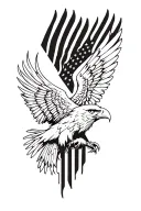 american flag and eagle tattoo design idea