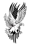 american flag and eagle tattoo design idea