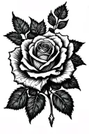 black clover and rose on the hand tattoo design idea