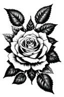 black clover and rose on the hand tattoo design idea