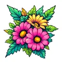Minecraft flowers tattoo design idea