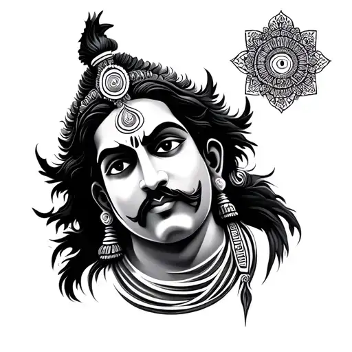 shivji religious tattoo for thumb prints surrounded tattoo design idea