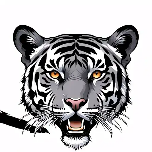 climbing tiger tattoo design idea