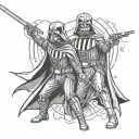 darth vader vs anakin skywalker tattoo design idea