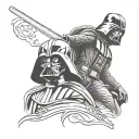 darth vader vs anakin skywalker tattoo design idea