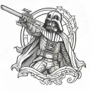 darth vader vs anakin skywalker tattoo design idea