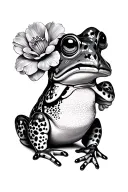 toad flower tattoo design idea