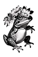 toad flower tattoo design idea