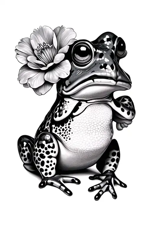 toad flower tattoo design idea
