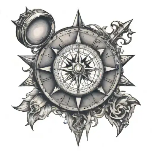 Compass chest tattoo (left pec) tattoo design idea
