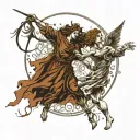 Pendulum swinging between light and dark: It is this eternal dance that separates human beings from angels, from demons, tattoo design idea