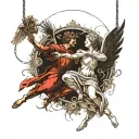 Pendulum swinging between light and dark: It is this eternal dance that separates human beings from angels, from demons, tattoo design idea