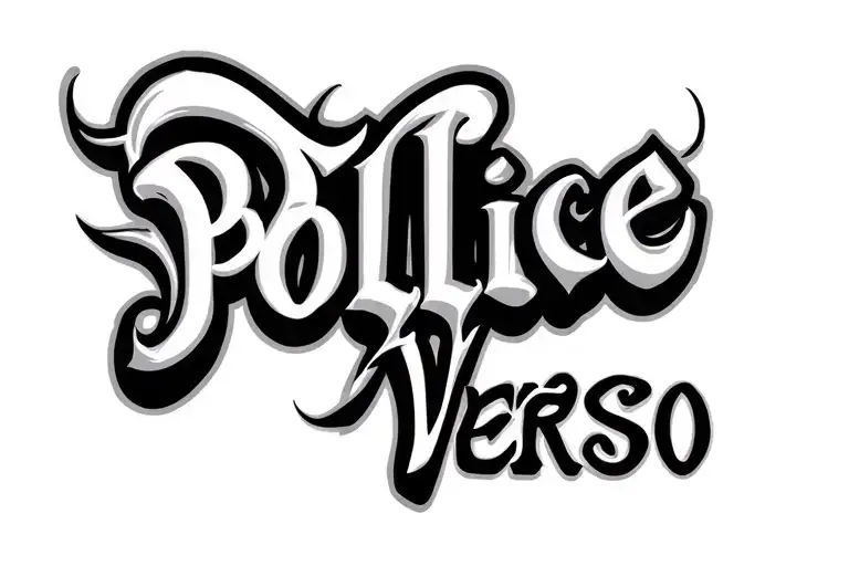 "POLLICE VERSO" writing on the inside of the bicep in trajon font in cursive with a nod to gladiatorial heritage tattoo design idea
