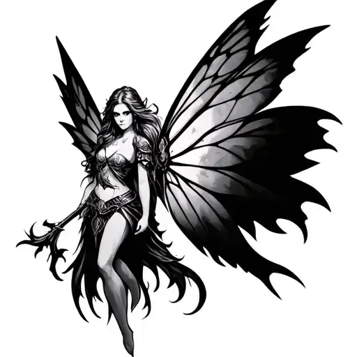 Warrior Fairy tattoo design idea