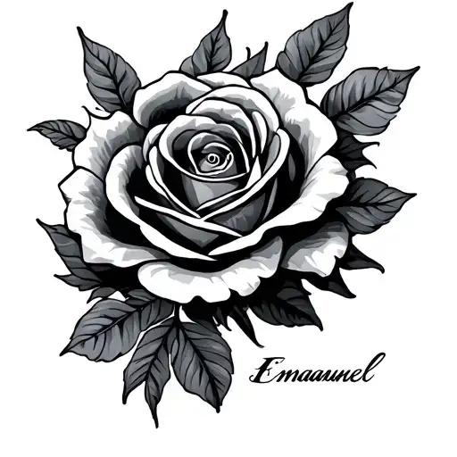 in loving memory then the name "Emmanuel"  tattoo design idea