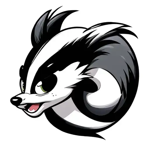Pepe Le Pew with gaskask tattoo design idea