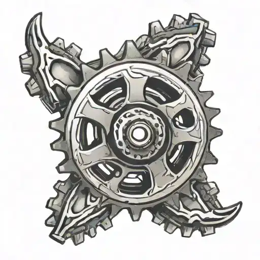 motorcycle wheel sprocket chain tattoo design idea