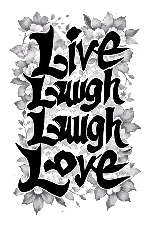 baybayin calligraphy, Live Laugh Love symbol tattoo design idea