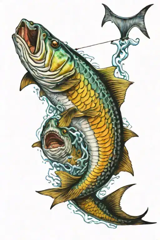 tarpon and saltwater fishing  tattoo design idea
