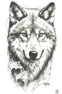 wolf space tattoo design idea