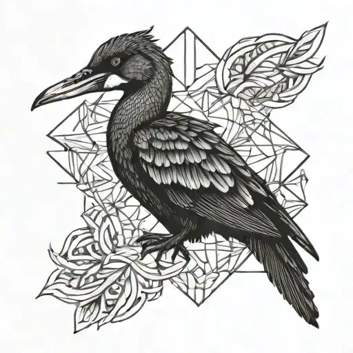 cormorant tattoo design idea