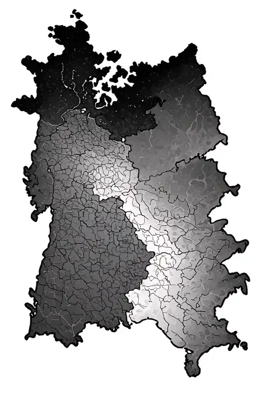 Country outlines of Hungary, Finland and Germany. tattoo design idea