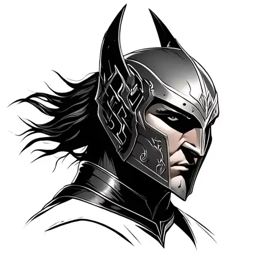 Loki helmet Marvel tattoo design idea