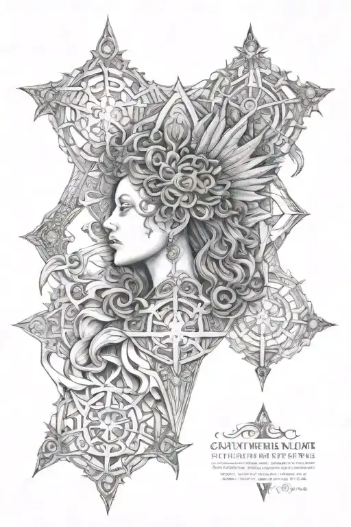 gustave dore and jean delville style tattoo design idea