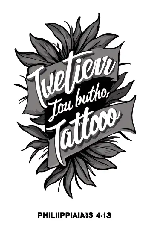 bible verse Philippians 4:13 written tattoo design idea