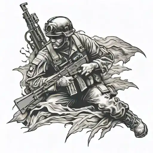 Fallen Soldier tattoo design idea