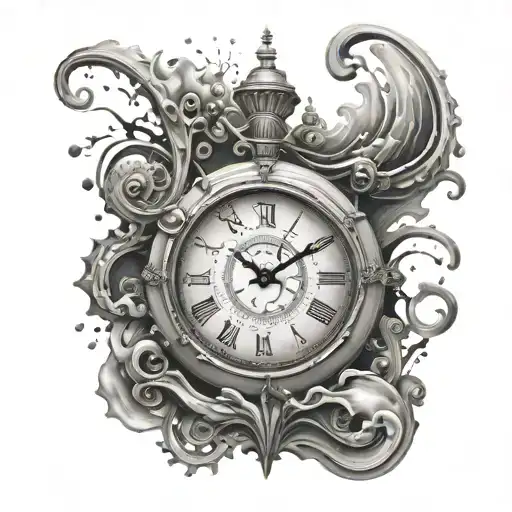 Dali clock melting tattoo design idea