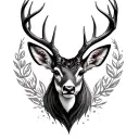 alive deer then dead one tattoo design idea