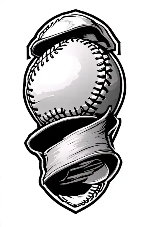 baseball seams cut open tattoo design idea